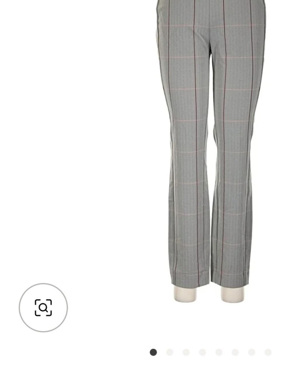rag & bone Gray Plaid Boot-Cut Pants with Subtle Pink Windowpane